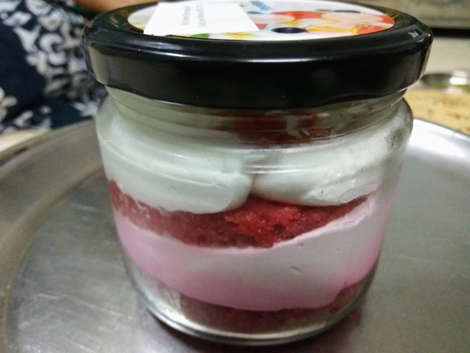 Red Velvet Cheesecake in jar