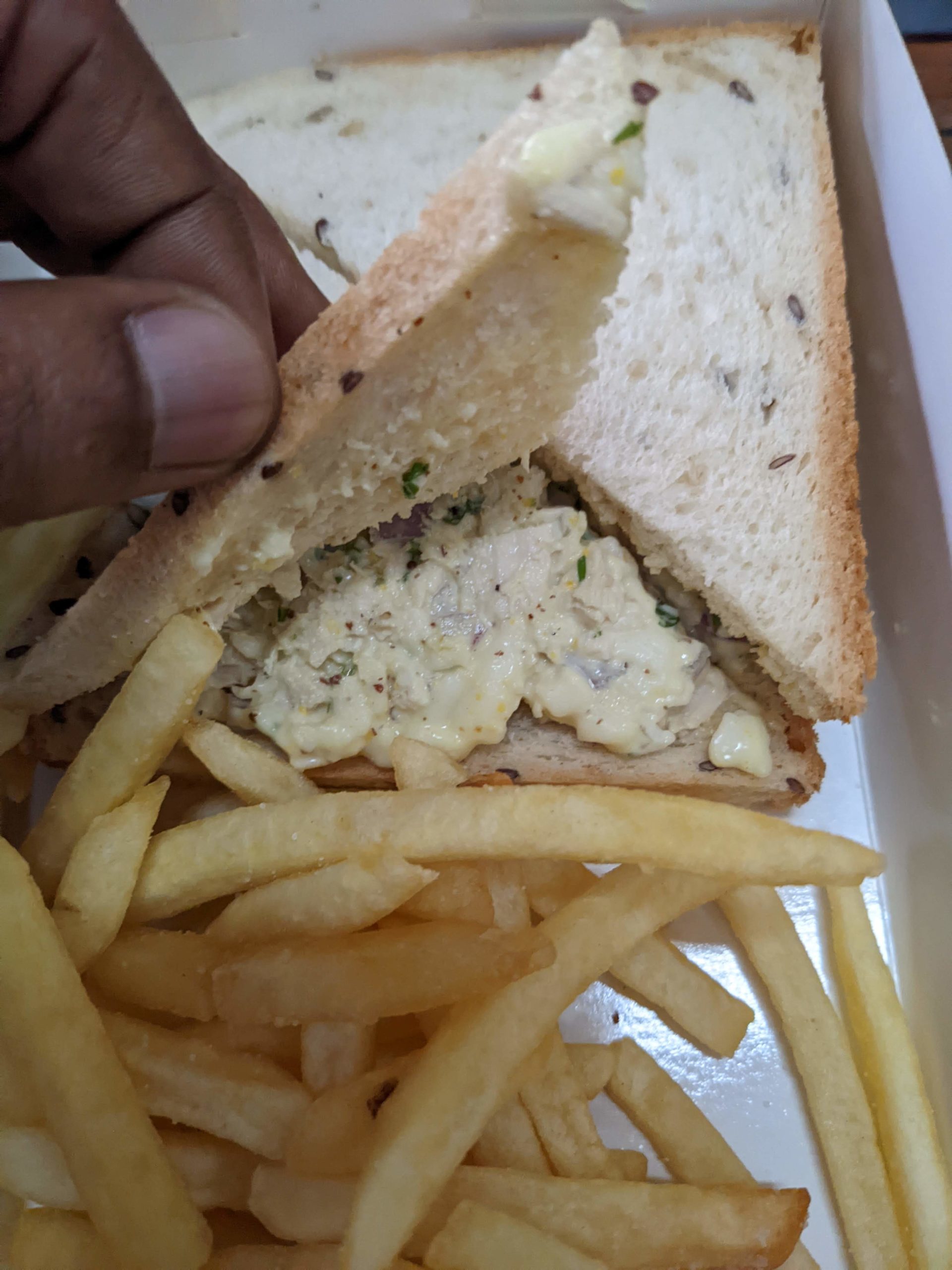 chicken jungli sandwich fries cafe free india
