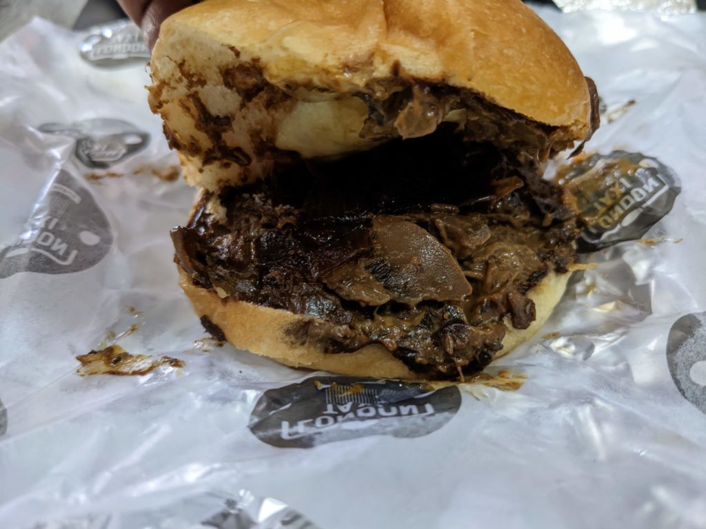 shrooms cheese caramelized onions slider london taxi